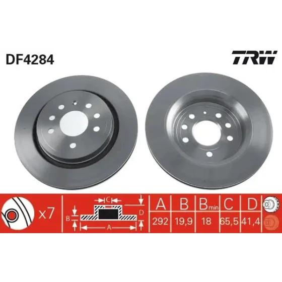 TRW Arka Fren Diski – DF4284 ürün görseli