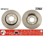 TRW Arka Fren Diski – DF4312 / OEM 7H0615601B