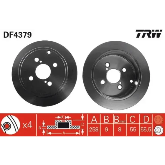 TRW Arka Fren Diski – DF4379 ürün görseli