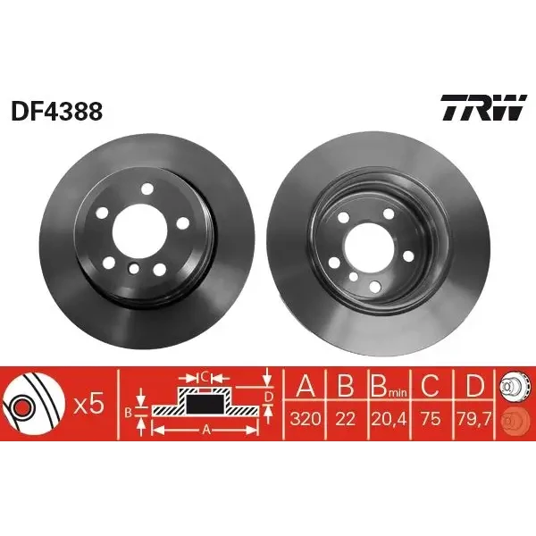 TRW Arka Fren Diski – DF4388 / OEM A3413332217