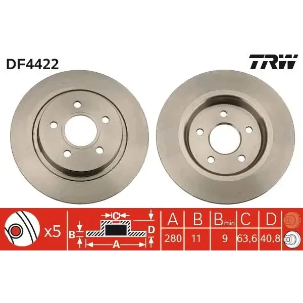 TRW Arka Fren Diski – DF4422