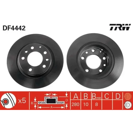 TRW Arka Fren Diski – DF4442 ürün görseli