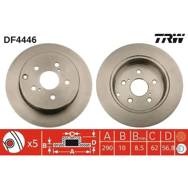 TRW Arka Fren Diski – DF4446 / OEM 424310F010