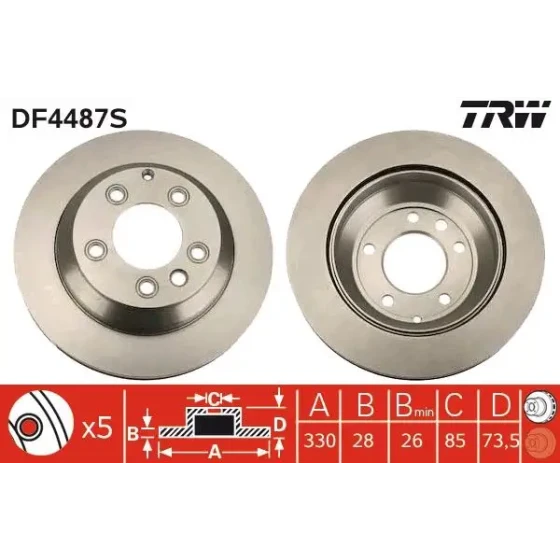 TRW Arka Fren Diski – DF4487S ürün görseli