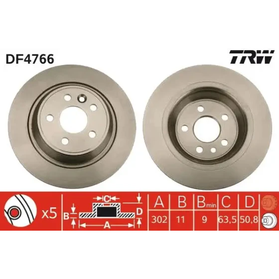 TRW Arka Fren Diski – DF4766 ürün görseli
