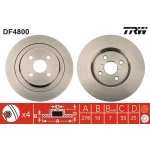 TRW Arka Fren Diski – DF4800 / OEM 424310D060000