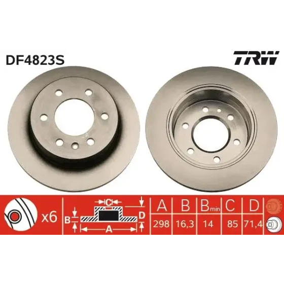 TRW Arka Fren Diski – DF4823S / OEM A9064230012 ürün görseli