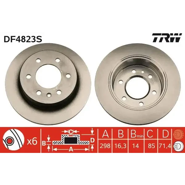 TRW Arka Fren Diski – DF4823S / OEM A9064230012
