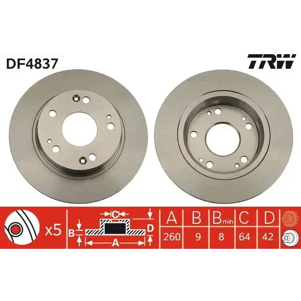 TRW Arka Fren Diski – DF4837
