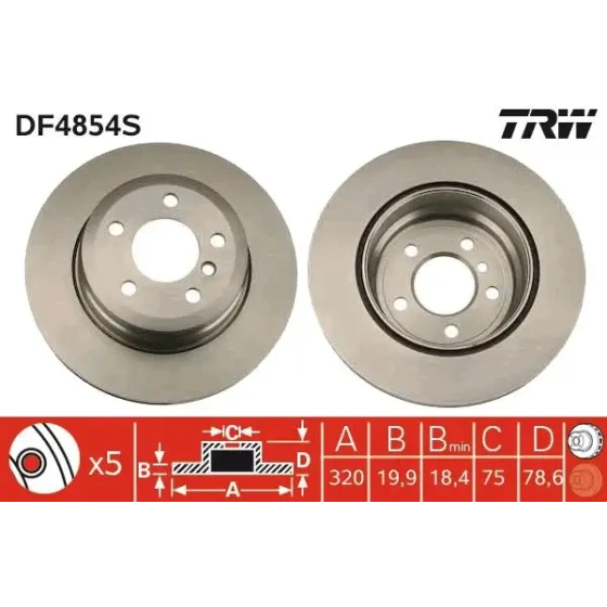 TRW Arka Fren Diski – DF4854S ürün görseli