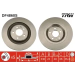 TRW Arka Fren Diski – DF4860S / OEM 8K0615601C