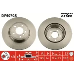 TRW Arka Fren Diski – DF6070S / OEM 34216793246