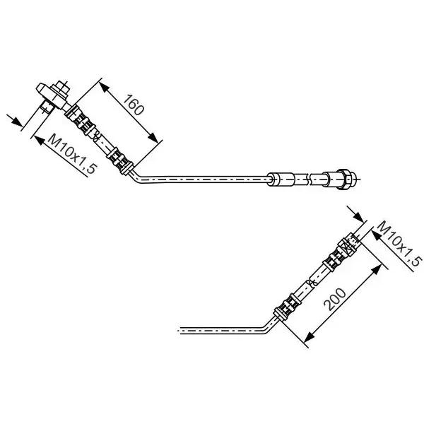 Bosch Arka Fren Hortumu (Sol) – 1987476054 / OEM 34301165765