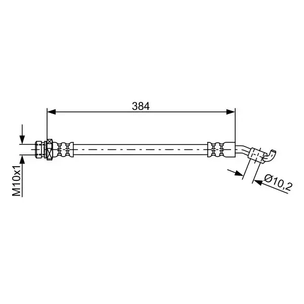 Bosch Arka Fren Hortumu (Sol) – 1987481884 / OEM 587372S500