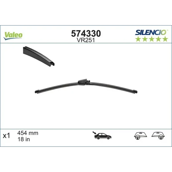 Valeo Arka Silecek Süpürgesi – 574330 / OEM 7E0955425A ürün görseli