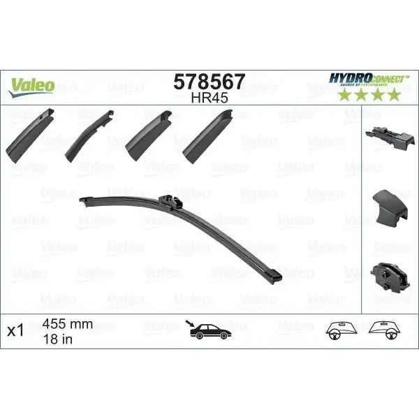 Valeo Arka Silecek Süpürgesi – 578567 / OEM 7E0955425A