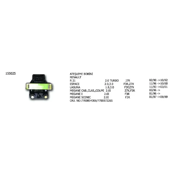 Ünüvar Bobin – 155025-2 / OEM 7700854306 ürün görseli