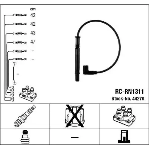 NGK Buji Kablosu – 44278 / OEM RCRN1311