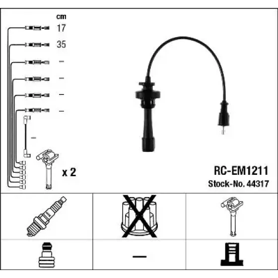 NGK Buji Kablosu – 44317 / OEM RCEM1211 ürün görseli