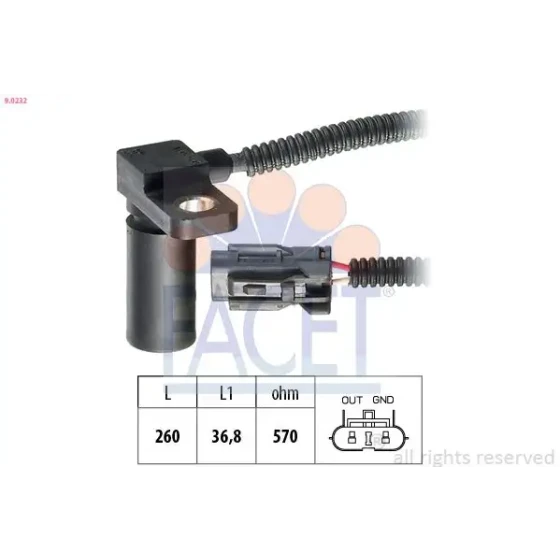 Facet Devir Sensörü – 9.0232 / OEM RS123CG ürün görseli