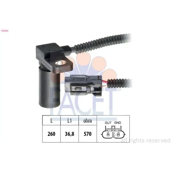 Facet Devir Sensörü – 9.0232 / OEM RS123CG