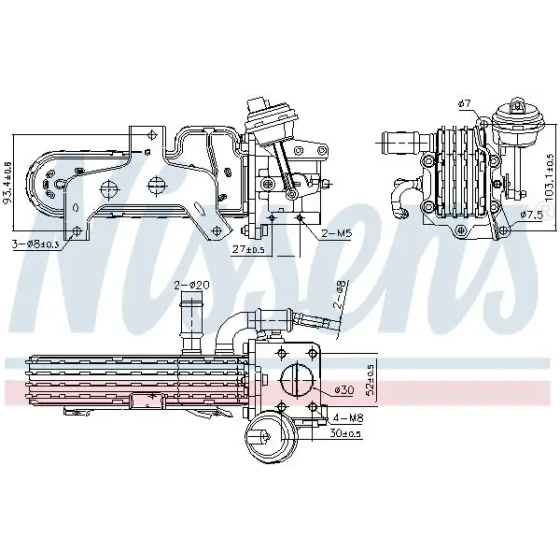 Nissens EGR Soğutucusu – 989420 / OEM 038131513AD ürün görseli