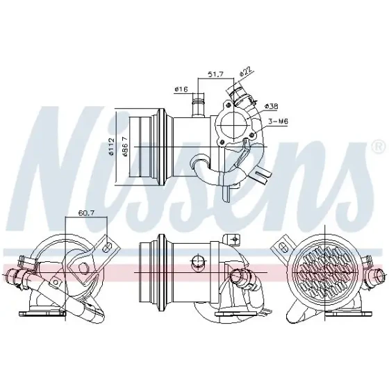 Nissens EGR Soğutucusu – 989424 / OEM 04B131512D ürün görseli