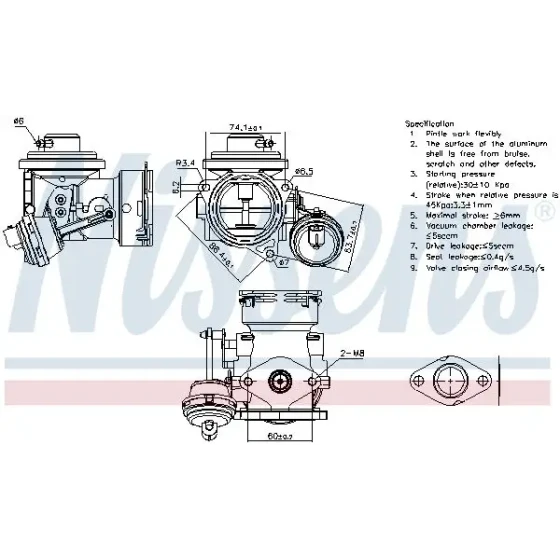 Nissens EGR Valfi – 98299 / OEM 03G131501M ürün görseli