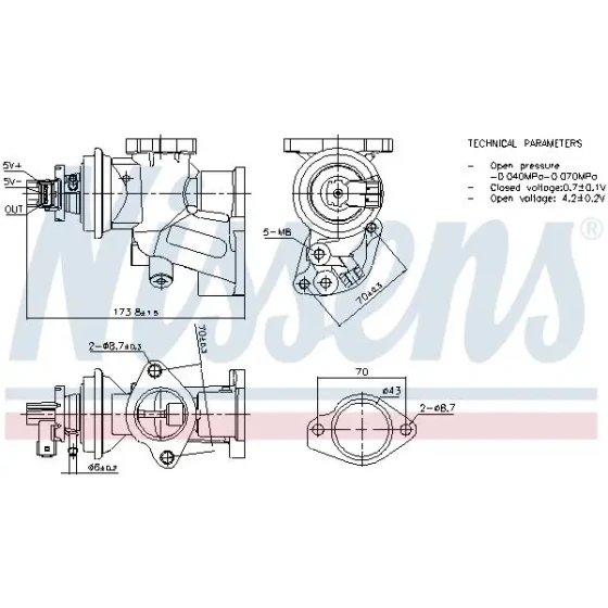 Nissens EGR Valfi – 98475 / OEM 8973539730 ürün görseli