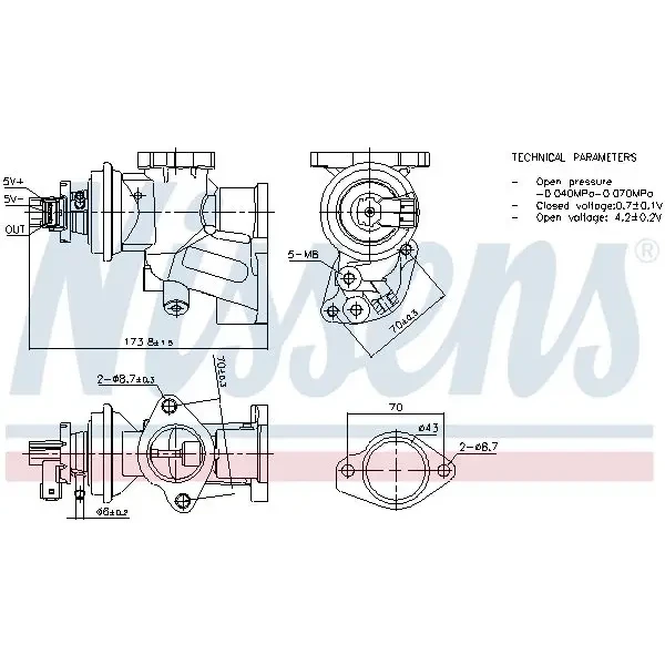 Nissens EGR Valfi – 98475 / OEM 8973539730