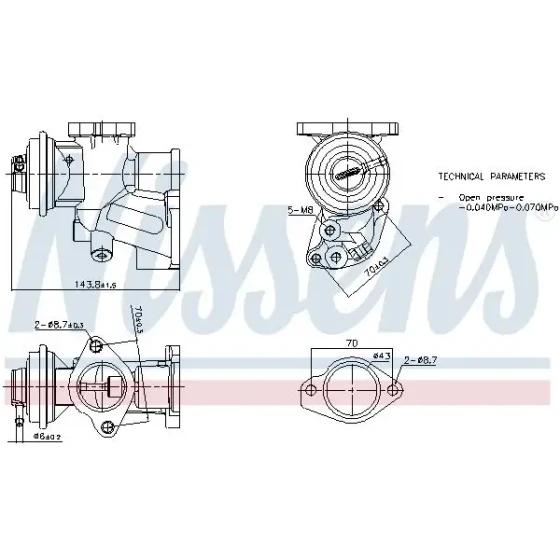 Nissens EGR Valfi – 98476 ürün görseli