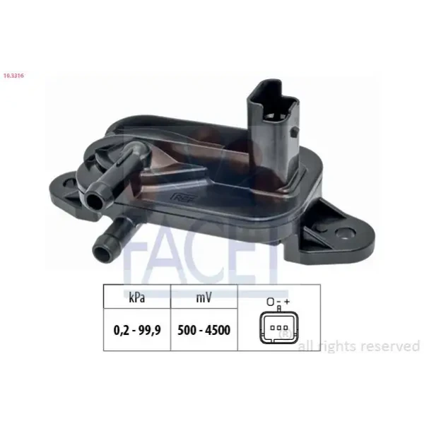 Facet Egzoz Basınç Sensörü – 10.3316