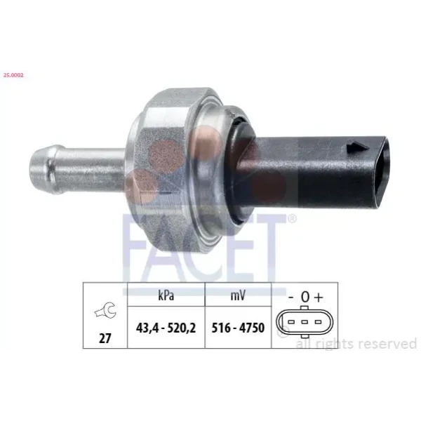 Facet Egzoz Basınç Sensörü – 25.0002 / OEM 13628507634