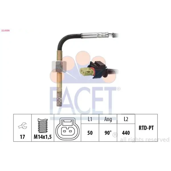 Facet Egzoz Sıcaklık Sensörü – 22.0308