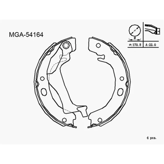 MGA El Fren Balatası – 54164 / OEM 449502190 ürün görseli