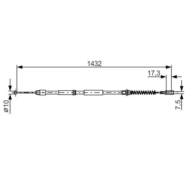 Bosch El Fren Halatı (Arka) – 1987482034 / OEM A9064203185