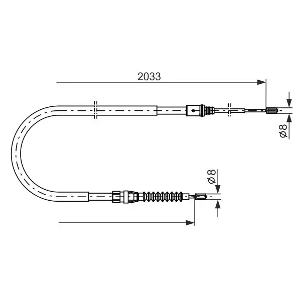 Bosch El Fren Halatı (Arka) – 1987482190 / OEM 474631