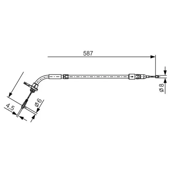 Bosch El Fren Halatı (arka Sol) – 1987477224 / OEM A1694201185 ürün görseli