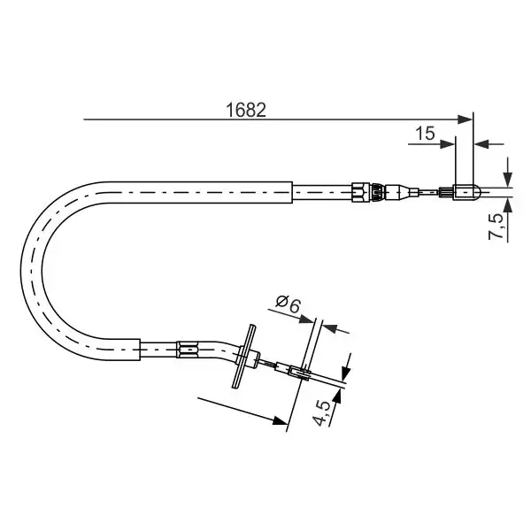 Bosch El Fren Halatı (arka Sol) – 1987477703 / OEM A6674204685