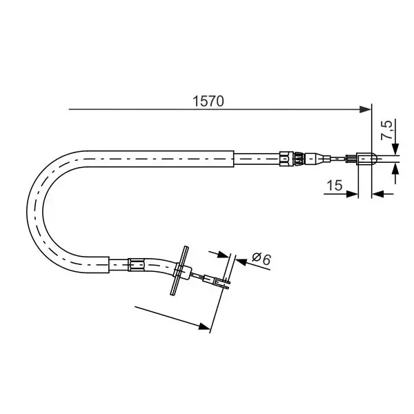 Bosch El Fren Halatı (arka Sol) – 1987477860 / OEM A9044200585
