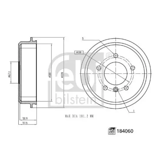 FEBI Fren Kampanası – 184060 / OEM A1684230401 ürün görseli