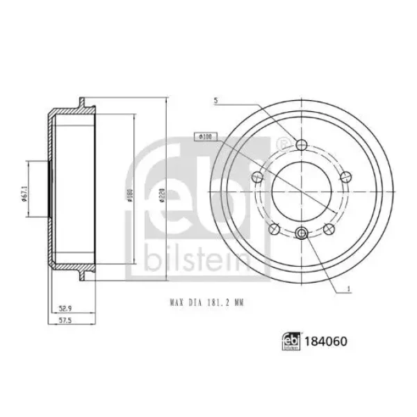 FEBI Fren Kampanası – 184060 / OEM A1684230401