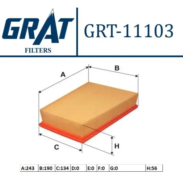GRAT Hava Filtresi – 11103 / OEM 8200371661