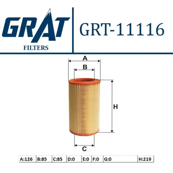 GRAT Hava Filtresi – 11116 / OEM 7701348175 ürün görseli
