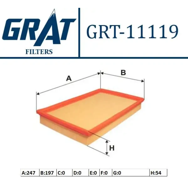 GRAT Hava Filtresi – 11119S / OEM 8200792659