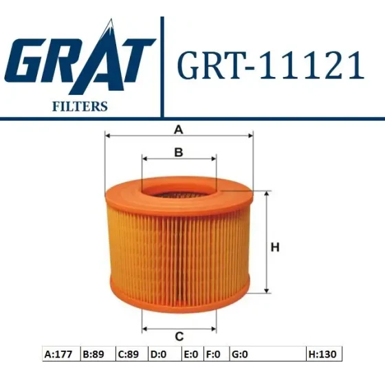 GRAT Hava Filtresi – 11121 / OEM 7701033713 ürün görseli