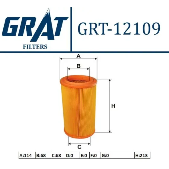 GRAT Hava Filtresi – 12109 / OEM 1444H1 ürün görseli