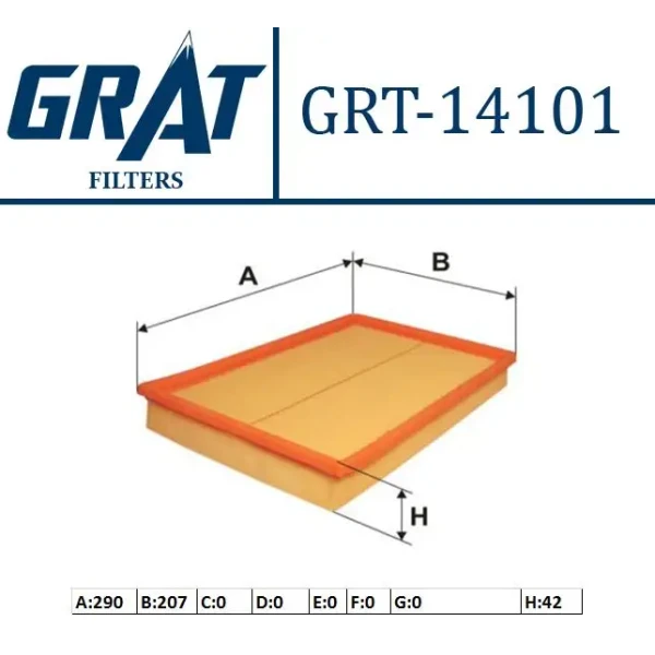 GRAT Hava Filtresi – 14101 / OEM 835626