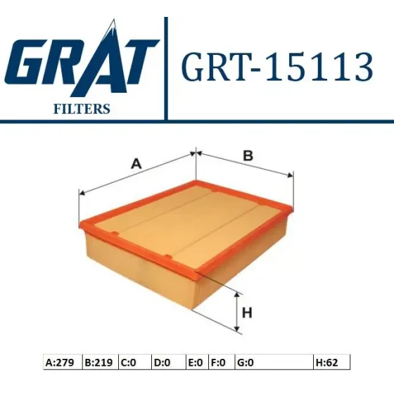 GRAT Hava Filtresi – 15113S / OEM 074129620A ürün görseli