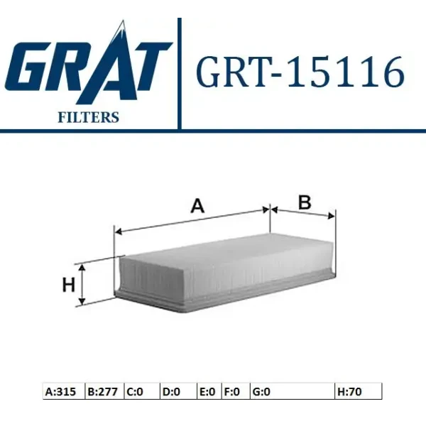 GRAT Hava Filtresi – 15116S / OEM 2D0129620A